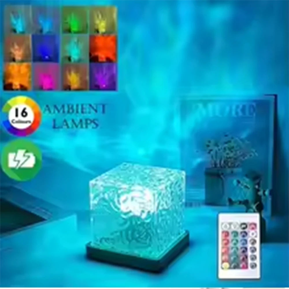 HOMEFISH RGB Ocean Wave Projector - 16 Color Night Light